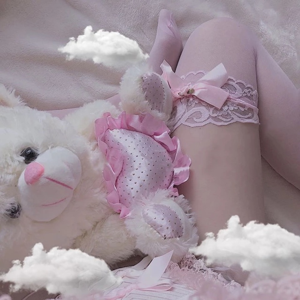 💖 pink thigh high socks - Picture 3 of 3